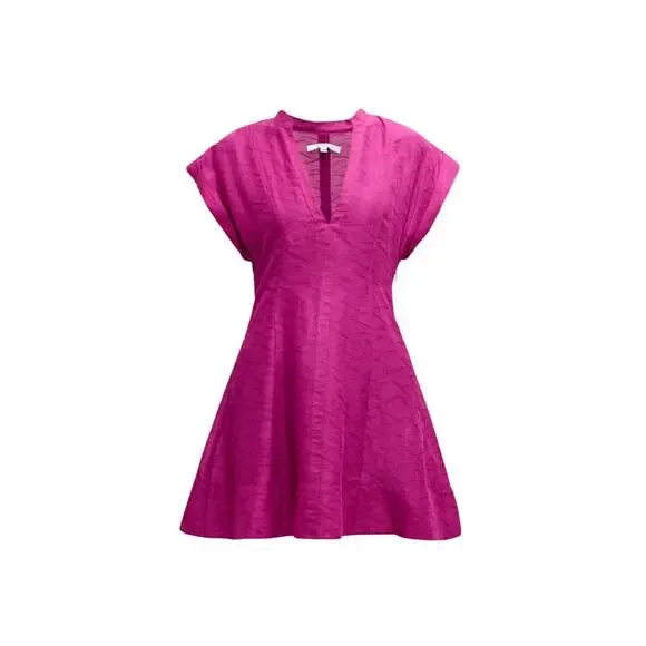 Derek Lam 10 Crosby Christina Short Sleeve Mini Dress in Hibiscus Purple NEW 4 S